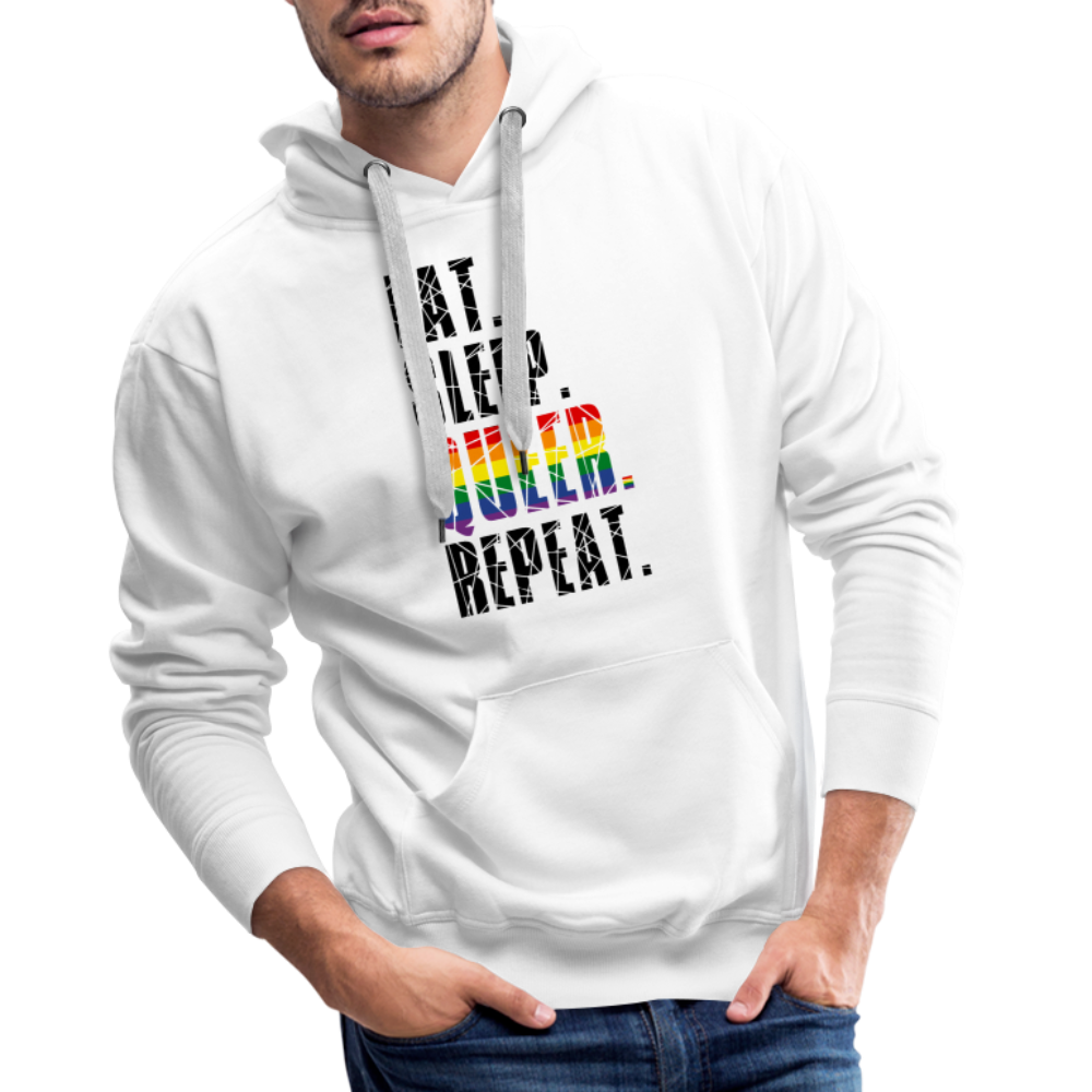 EAT. SLEEP. QUEER. REPEAT. "Männer" Hoodie - weiß