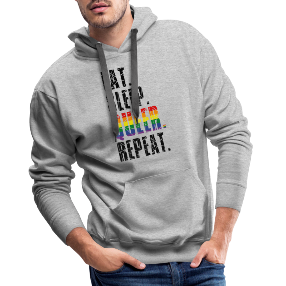 EAT. SLEEP. QUEER. REPEAT. "Männer" Hoodie - Grau meliert