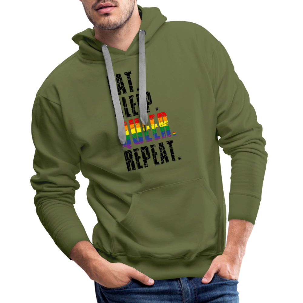 EAT. SLEEP. QUEER. REPEAT. "Männer" Hoodie - Olivgrün