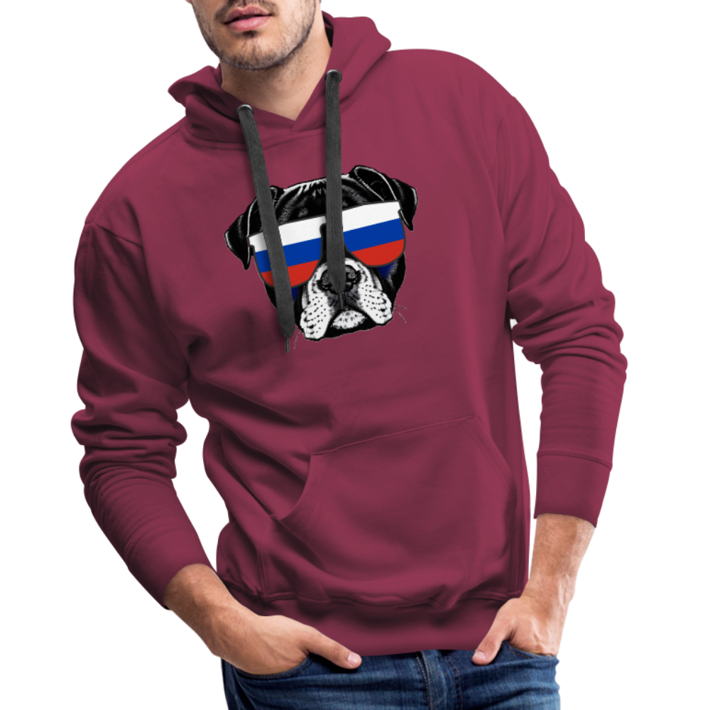 Hund mit Russland-Sonnenbrille "Männer"-Schnitt Hoodie - Bordeaux