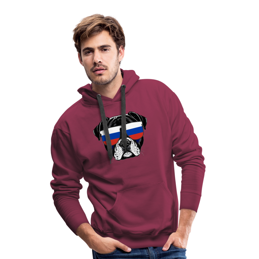 Hund mit Russland-Sonnenbrille "Männer"-Schnitt Hoodie - Bordeaux