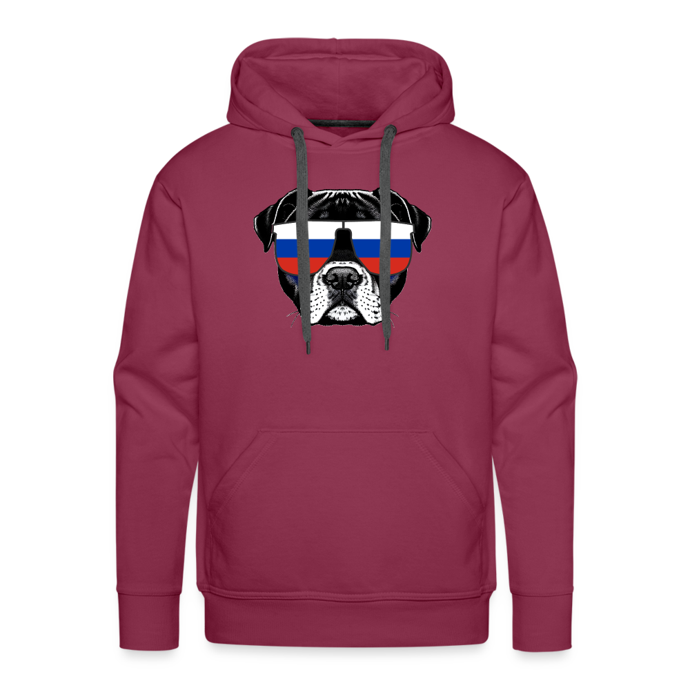 Hund mit Russland-Sonnenbrille "Männer"-Schnitt Hoodie - Bordeaux