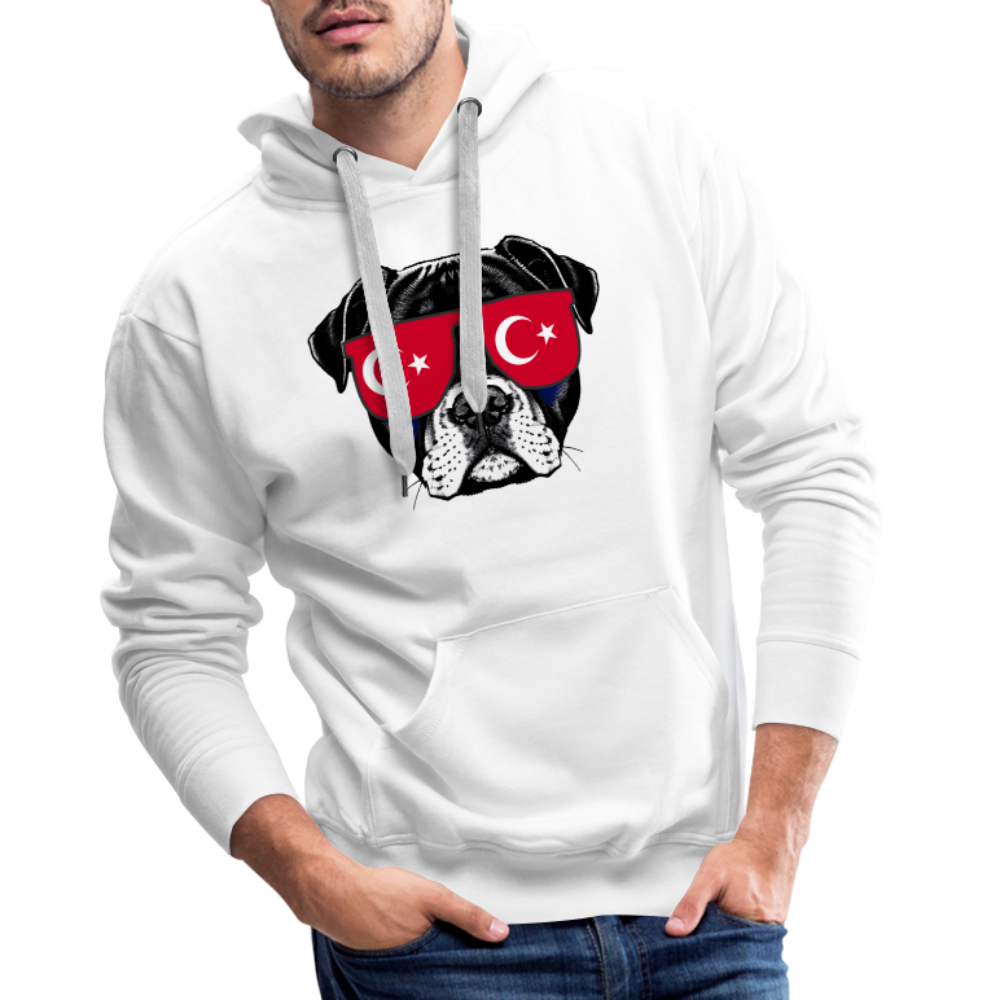 Hund mit Türkei-Sonnenbrille "Männer"-Schnitt Hoodie - weiß