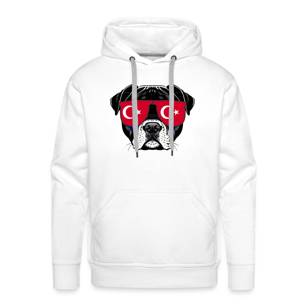 Hund mit Türkei-Sonnenbrille "Männer"-Schnitt Hoodie - weiß