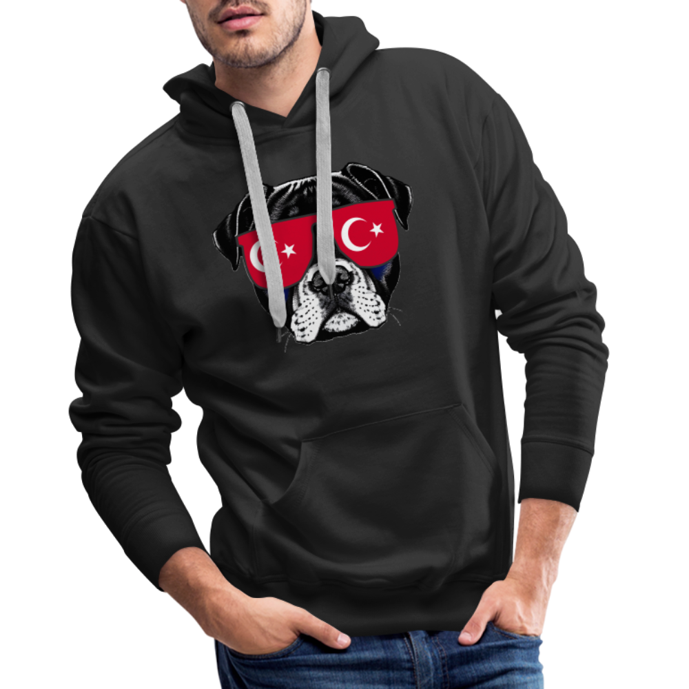 Hund mit Türkei-Sonnenbrille "Männer"-Schnitt Hoodie - Schwarz