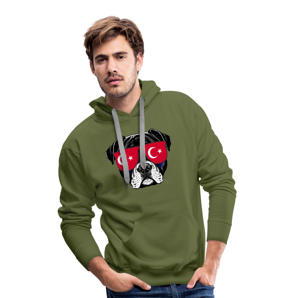 Hund mit Türkei-Sonnenbrille "Männer"-Schnitt Hoodie - Olivgrün