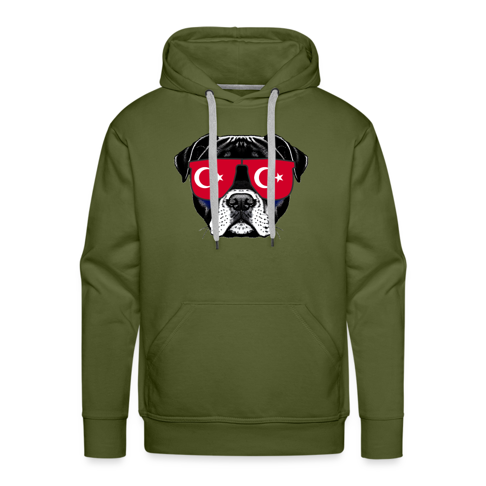 Hund mit Türkei-Sonnenbrille "Männer"-Schnitt Hoodie - Olivgrün