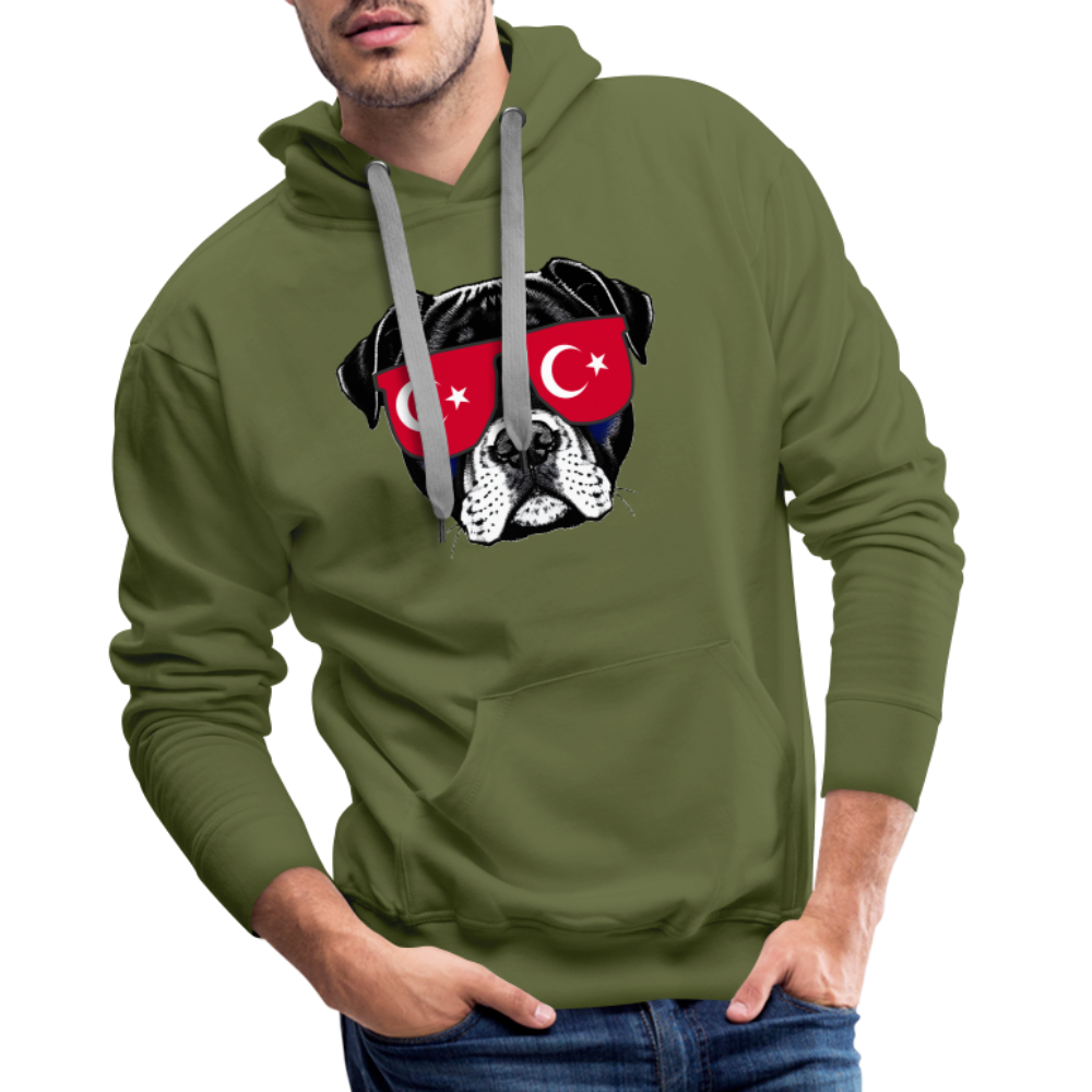 Hund mit Türkei-Sonnenbrille "Männer"-Schnitt Hoodie - Olivgrün