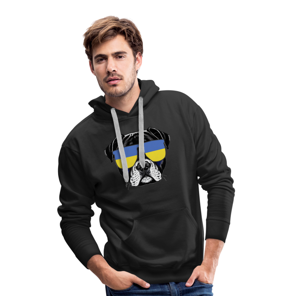 Hund mit Ukraine-Sonnenbrille "Männer"-Schnitt Hoodie - Schwarz