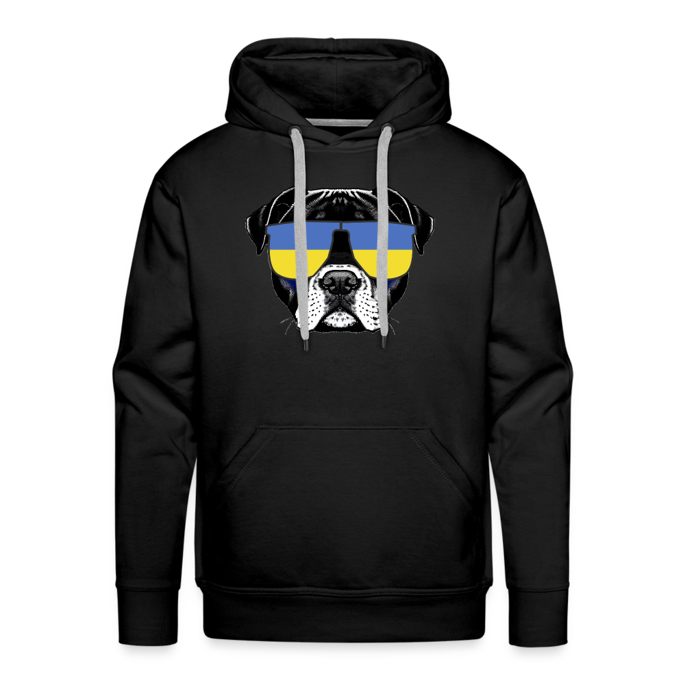 Hund mit Ukraine-Sonnenbrille "Männer"-Schnitt Hoodie - Schwarz