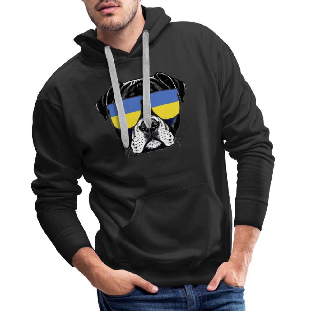 Hund mit Ukraine-Sonnenbrille "Männer"-Schnitt Hoodie - Schwarz