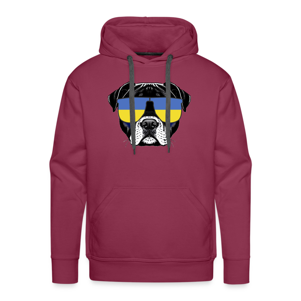 Hund mit Ukraine-Sonnenbrille "Männer"-Schnitt Hoodie - Bordeaux