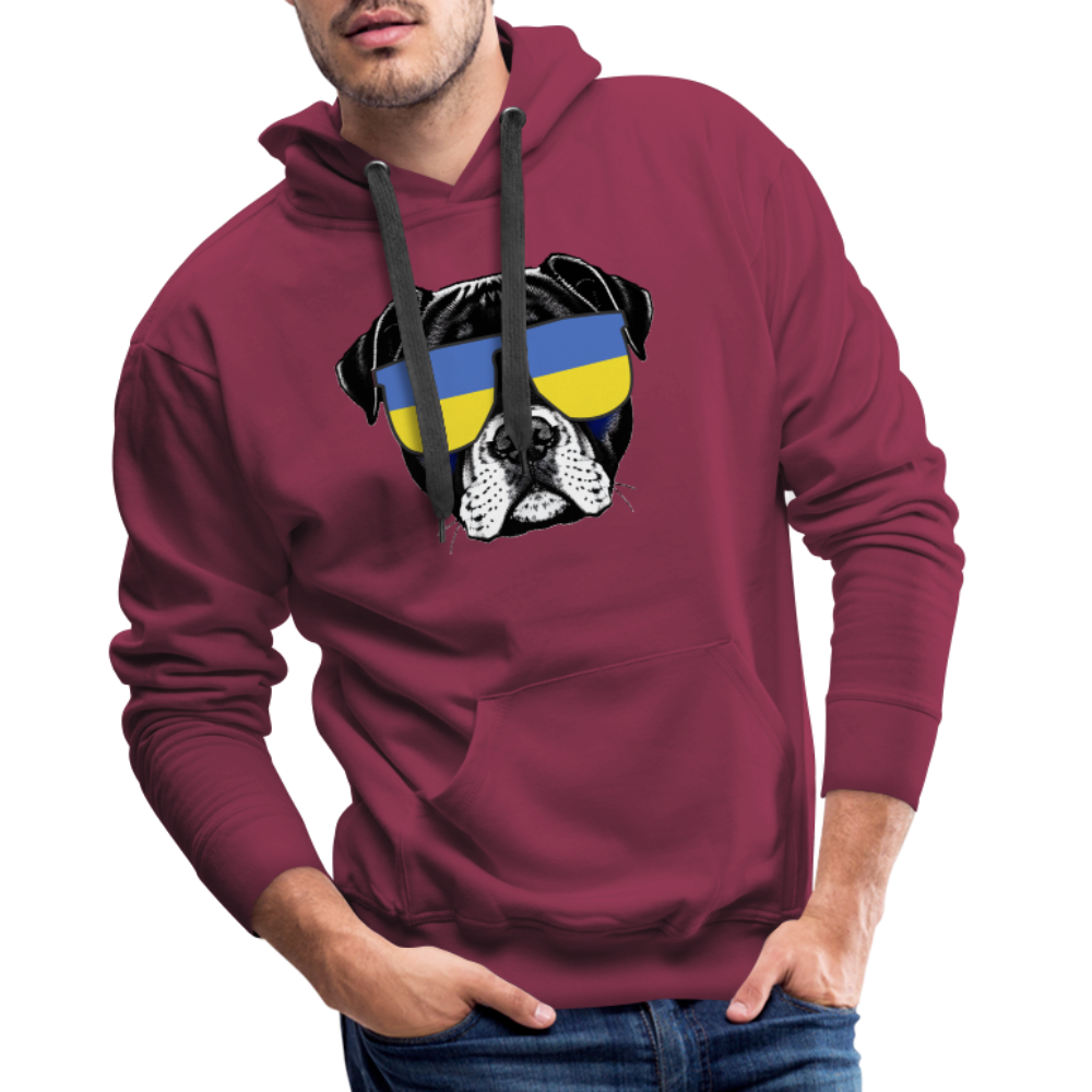 Hund mit Ukraine-Sonnenbrille "Männer"-Schnitt Hoodie - Bordeaux