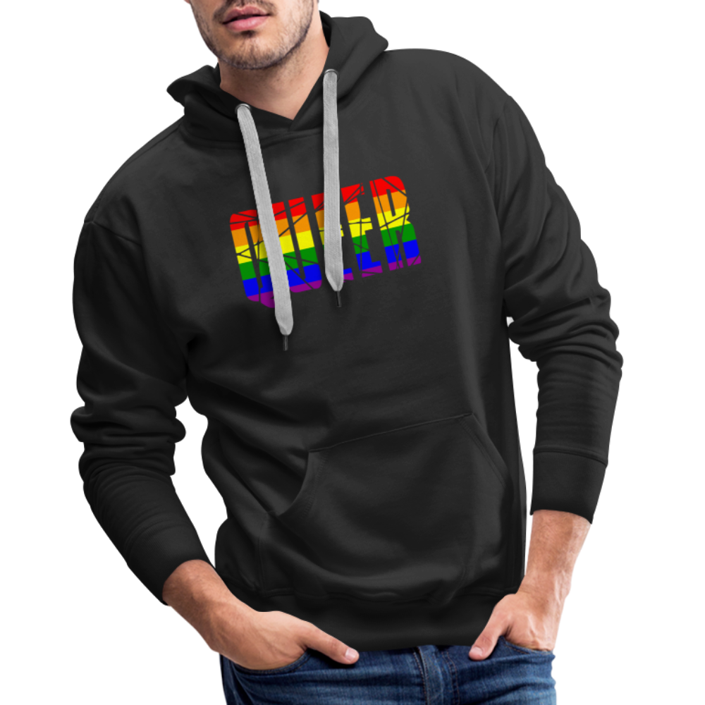 QUEER in Regenbogen-Farben "Männer" Hoodie - Schwarz