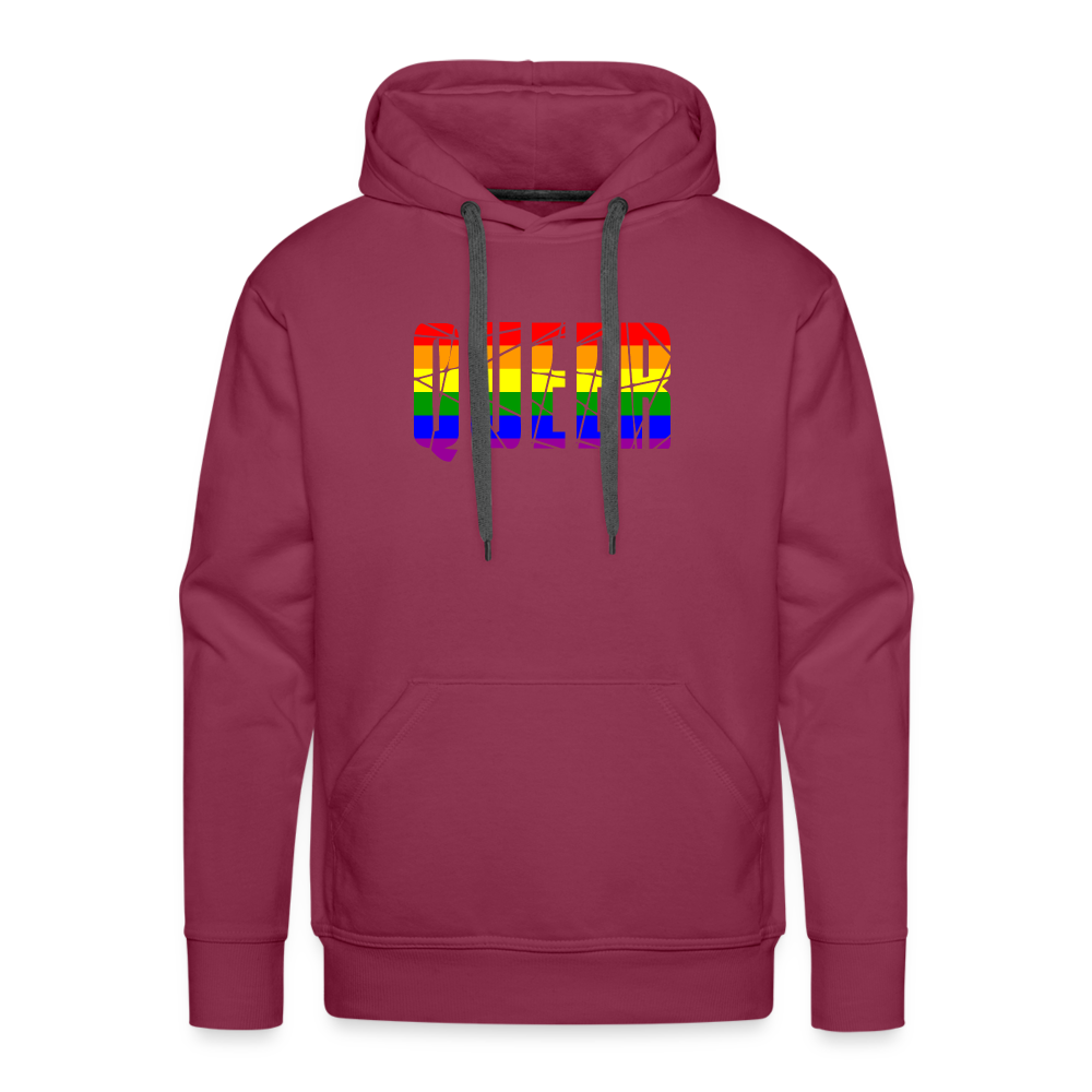 QUEER in Regenbogen-Farben "Männer" Hoodie - Bordeaux