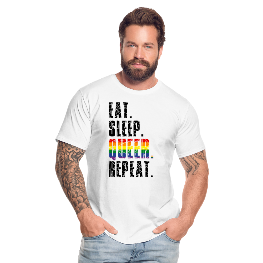 EAT. SLEEP. QUEER. REPEAT. "Männer" T-Shirt - weiß