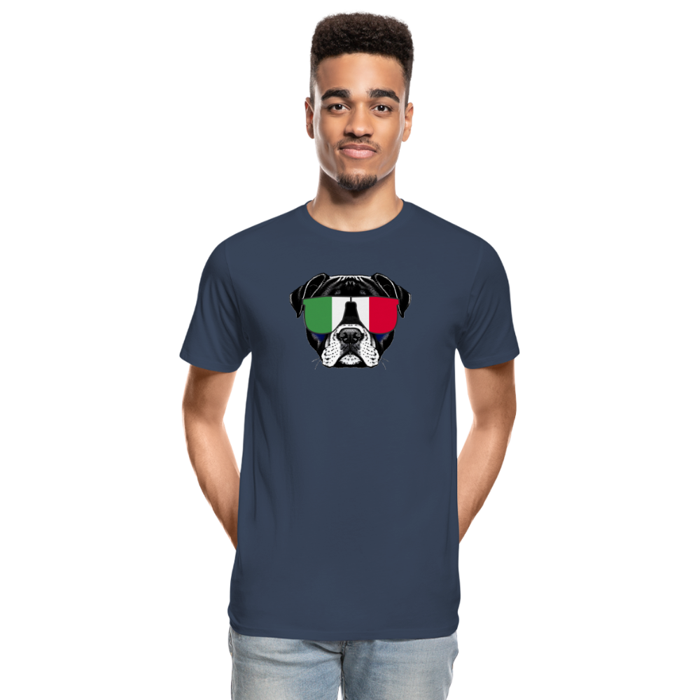 Hund mit Italien-Sonnenbrille "Männer"-Schnitt T-Shirt - Navy