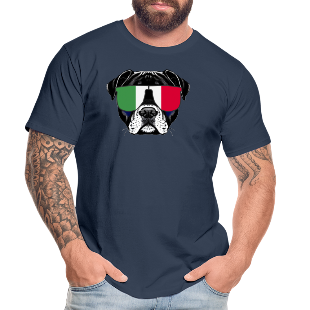 Hund mit Italien-Sonnenbrille "Männer"-Schnitt T-Shirt - Navy