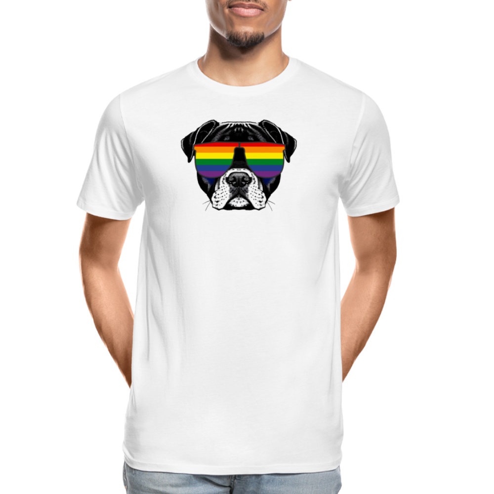 Regenbogen Doggo "Männer" T-Shirt - weiß