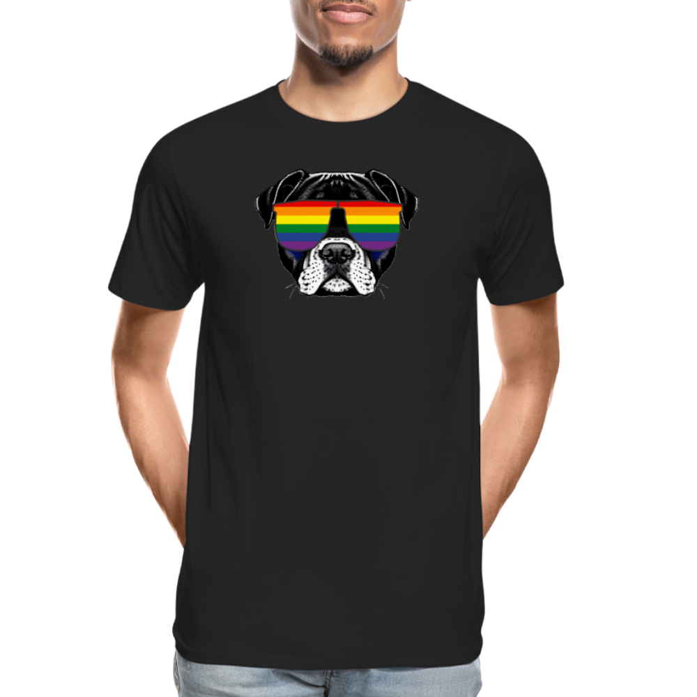 Regenbogen Doggo "Männer" T-Shirt - Schwarz