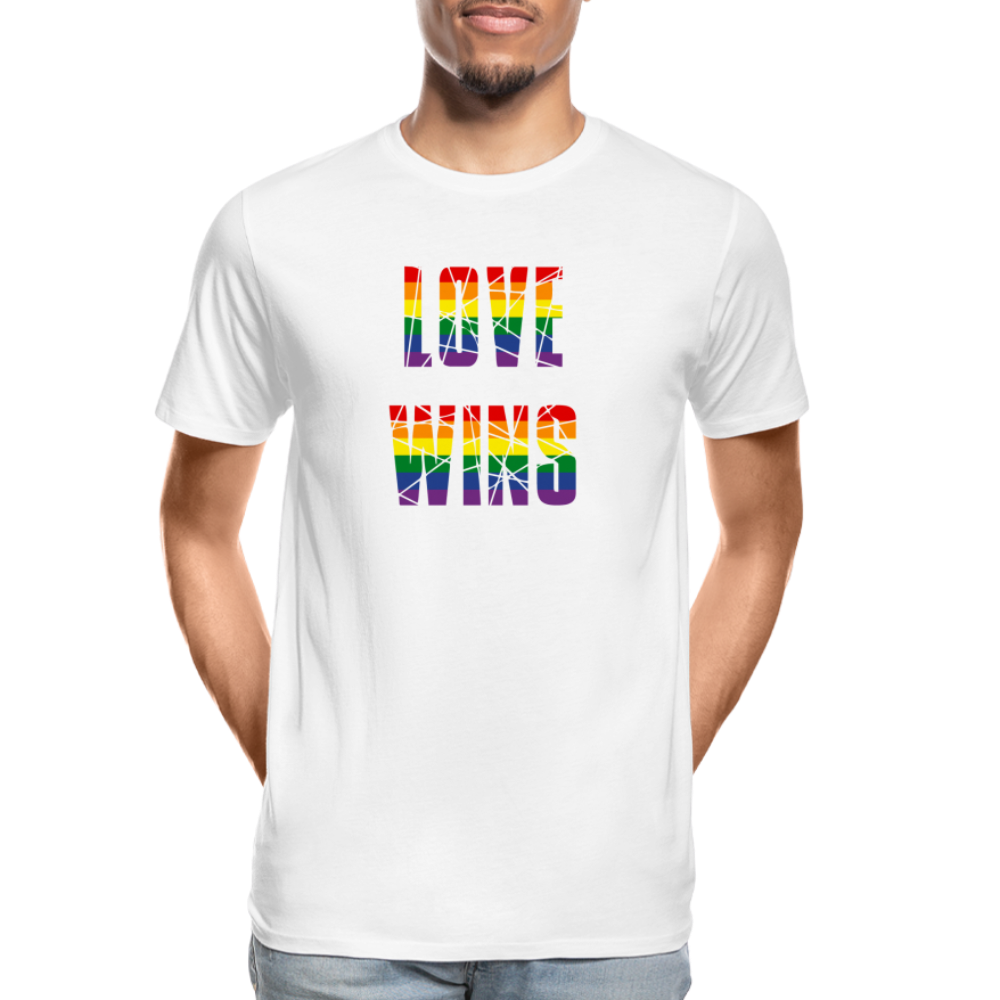 LOVE WINS in Regenbogen-Farben "Männer" T-Shirt - weiß