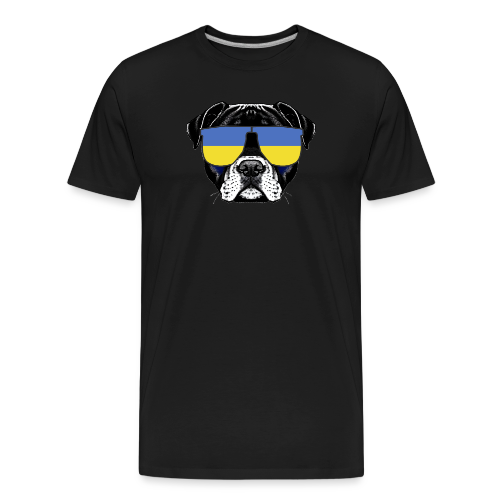 Hund mit Ukraine-Sonnenbrille "Männer"-Schnitt T-Shirt - Schwarz