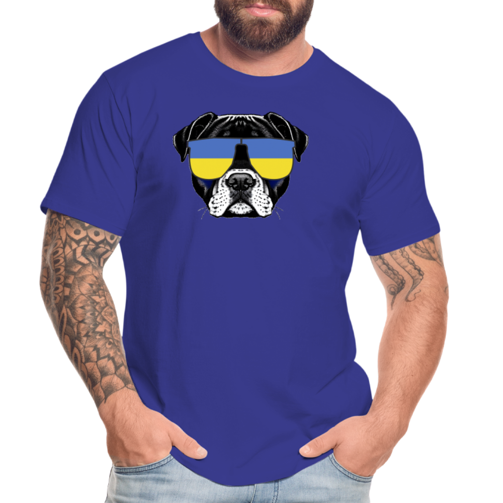 Hund mit Ukraine-Sonnenbrille "Männer"-Schnitt T-Shirt - Königsblau