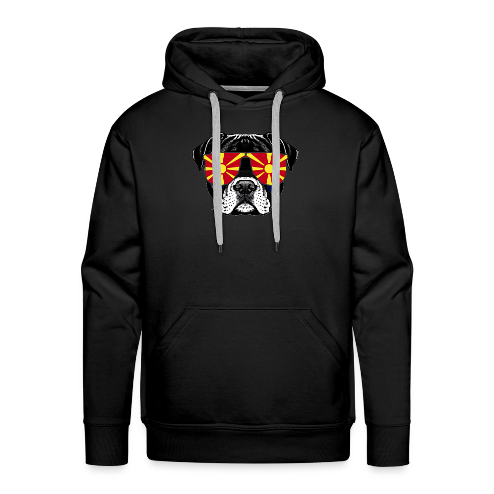 Hund mit Nordmazedonien-Sonnenbrille "Männer"-Schnitt Hoodie - Schwarz