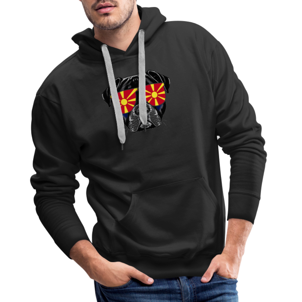 Hund mit Nordmazedonien-Sonnenbrille "Männer"-Schnitt Hoodie - Schwarz