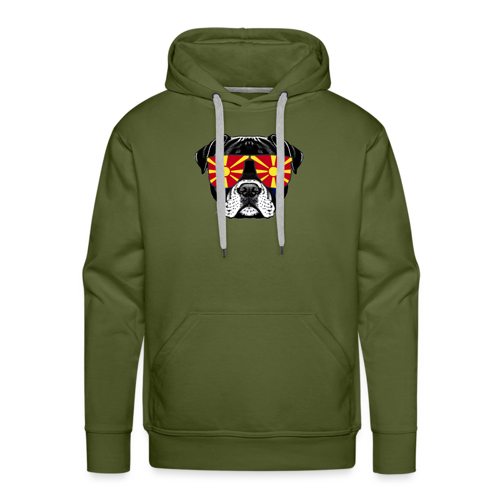 Hund mit Nordmazedonien-Sonnenbrille "Männer"-Schnitt Hoodie - Olivgrün