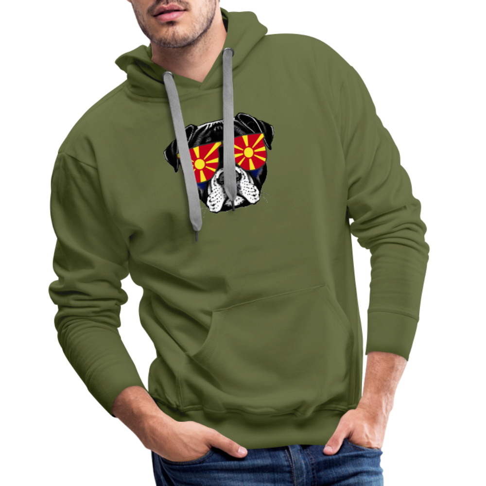 Hund mit Nordmazedonien-Sonnenbrille "Männer"-Schnitt Hoodie - Olivgrün