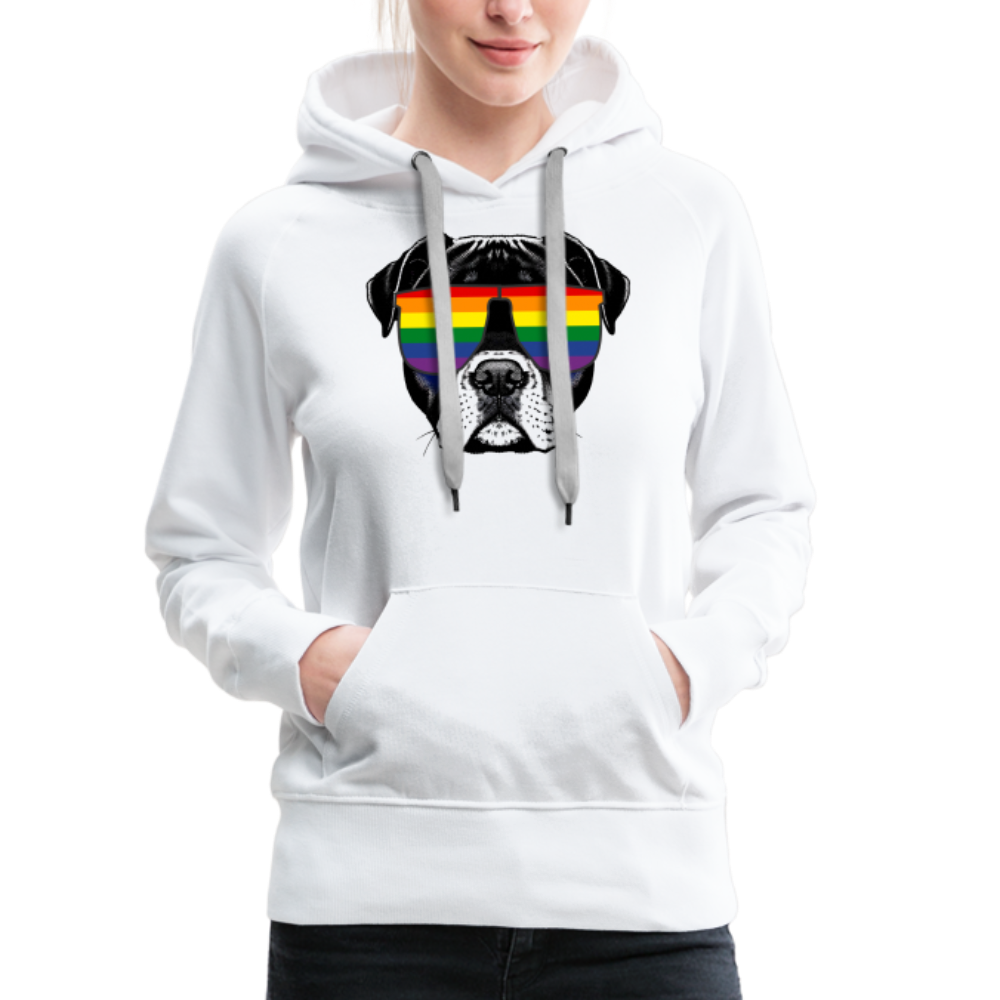 Regenbogen Doggo "Frauen" Hoodie - weiß