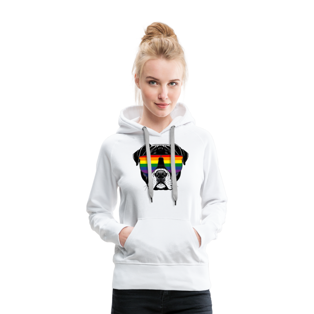 Regenbogen Doggo "Frauen" Hoodie - weiß