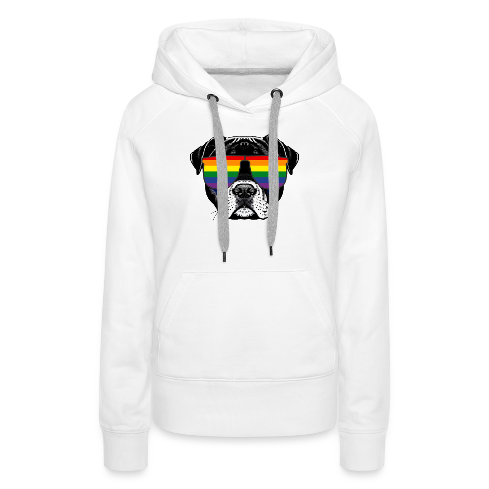 Regenbogen Doggo "Frauen" Hoodie - weiß