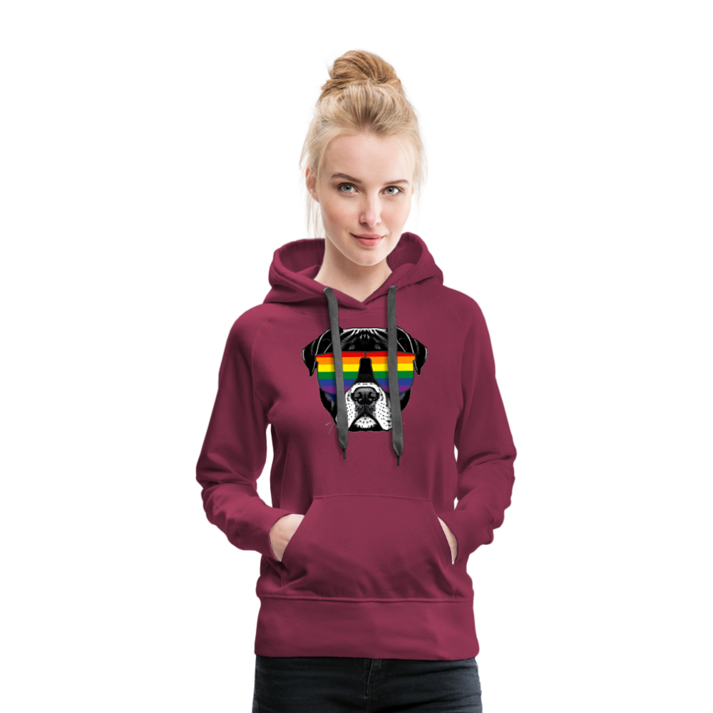 Regenbogen Doggo "Frauen" Hoodie - Bordeaux