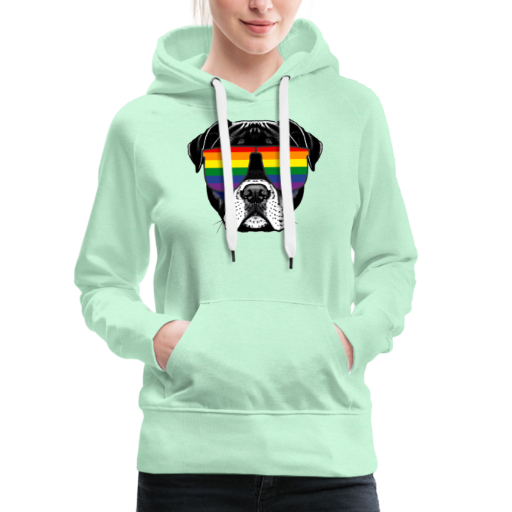 Regenbogen Doggo "Frauen" Hoodie - helles Mintgrün