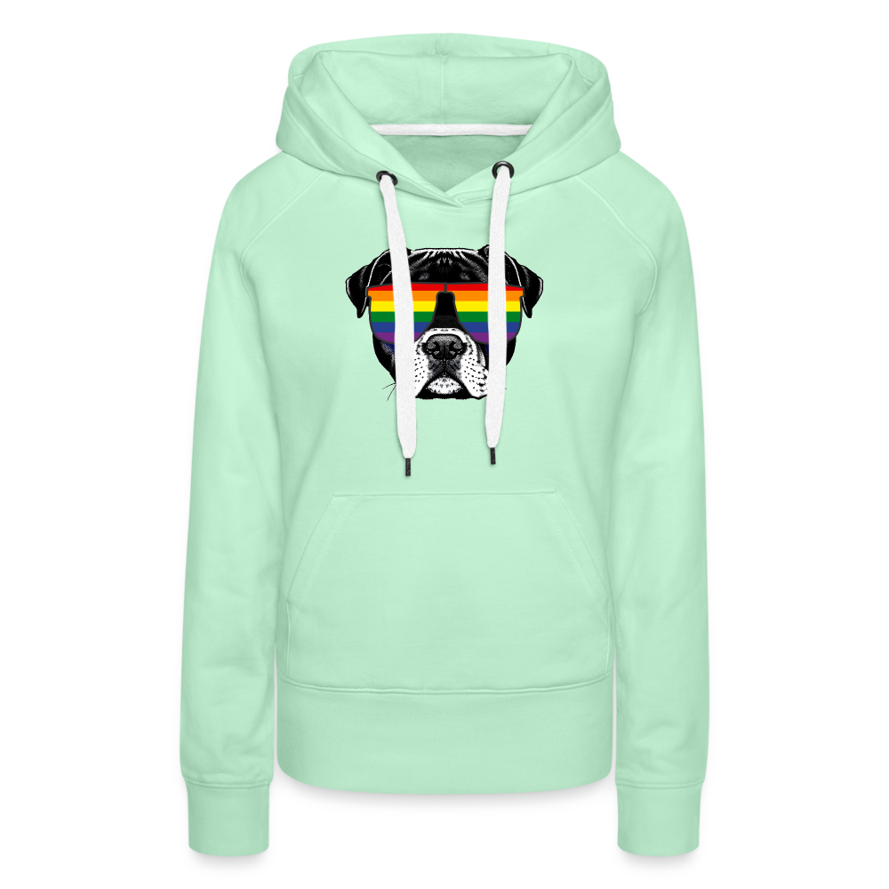 Regenbogen Doggo "Frauen" Hoodie - helles Mintgrün