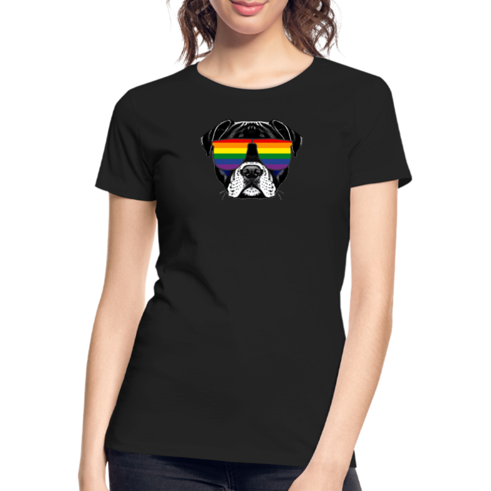 Regenbogen Doggo "Frauen" T-Shirt - Schwarz