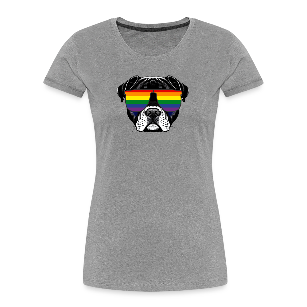 Regenbogen Doggo "Frauen" T-Shirt - Grau meliert