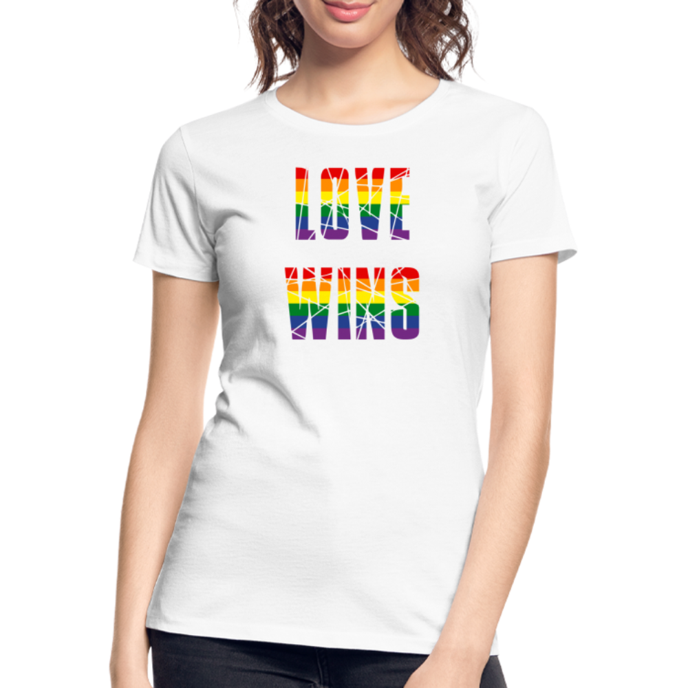 LOVE WINS in Regenbogen-Farben "Frauen" T-Shirt - weiß