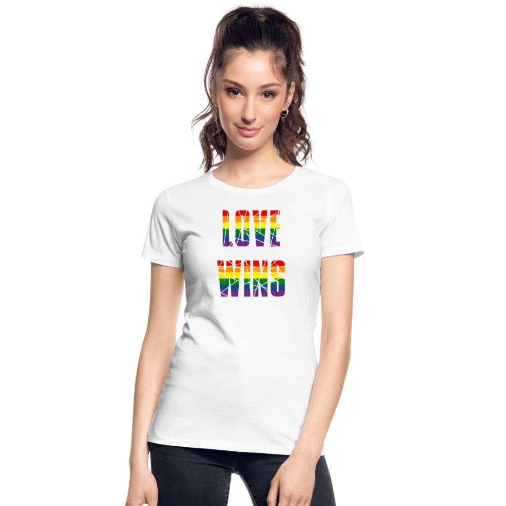 LOVE WINS in Regenbogen-Farben "Frauen" T-Shirt - weiß