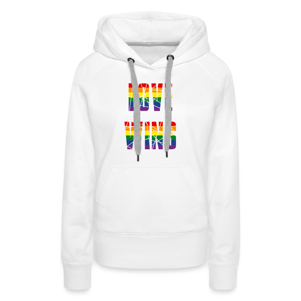 LOVE WINS in Regenbogen-Farben "Frauen" Hoodie - weiß