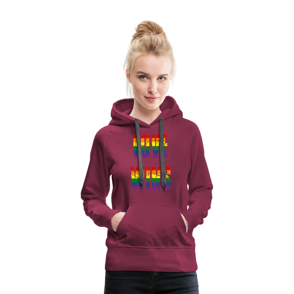 LOVE WINS in Regenbogen-Farben "Frauen" Hoodie - Bordeaux