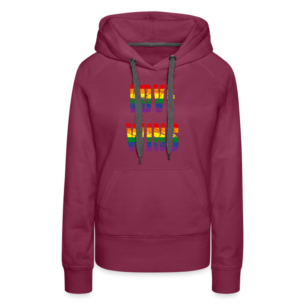 LOVE WINS in Regenbogen-Farben "Frauen" Hoodie - Bordeaux