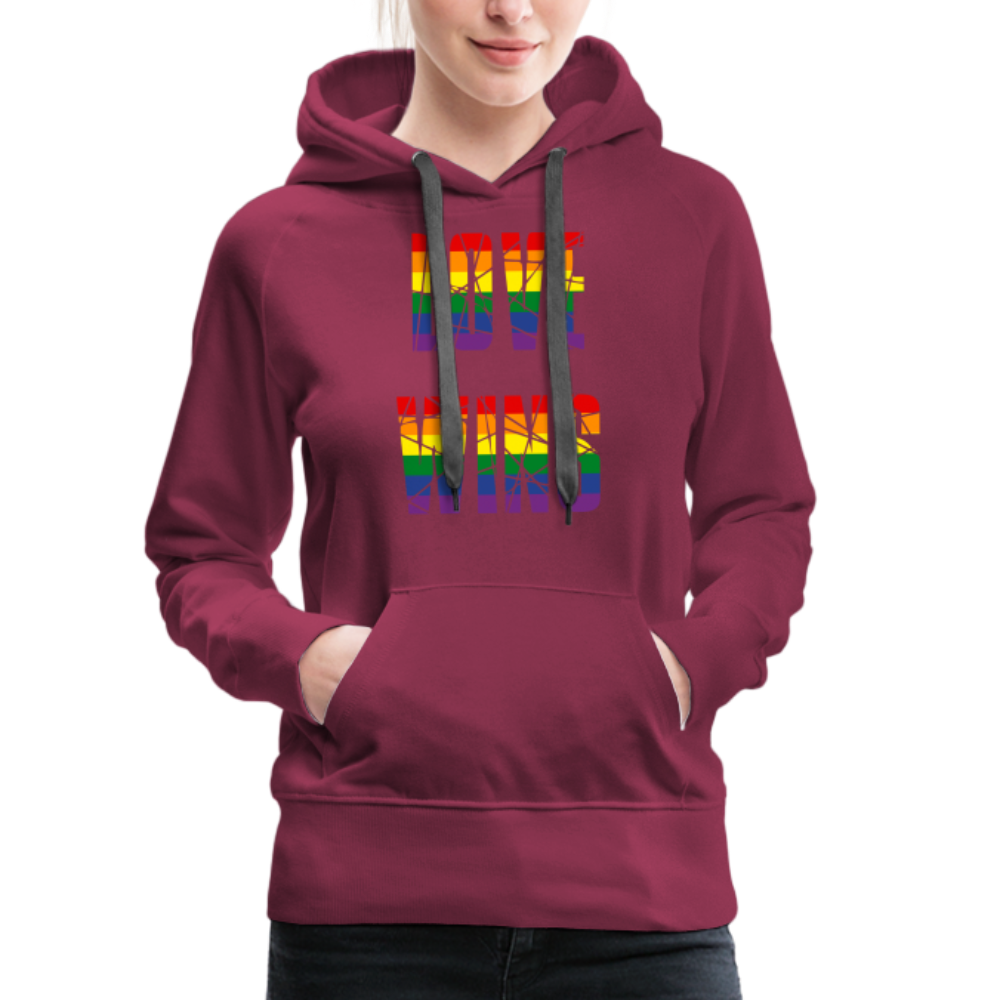 LOVE WINS in Regenbogen-Farben "Frauen" Hoodie - Bordeaux