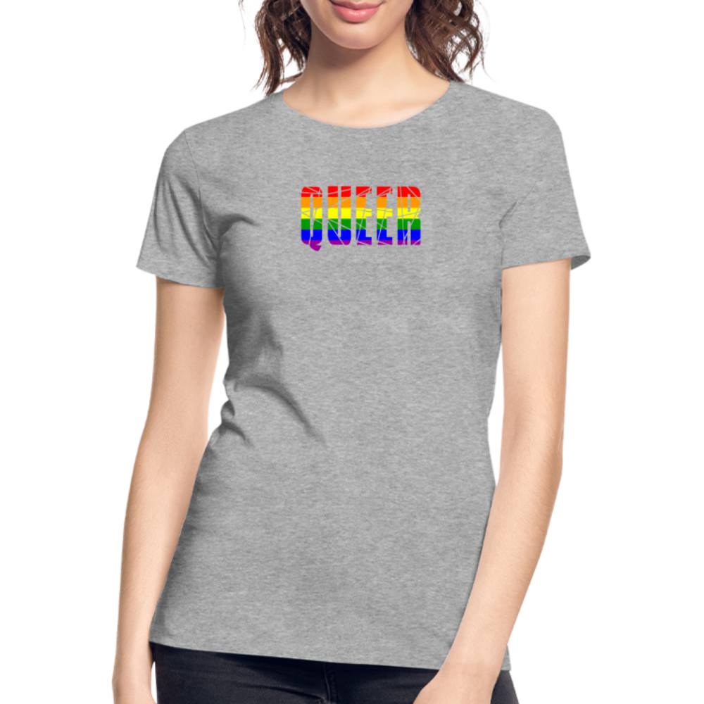 QUEER in Regenbogen-Farben "Frauen" T-Shirt - Grau meliert