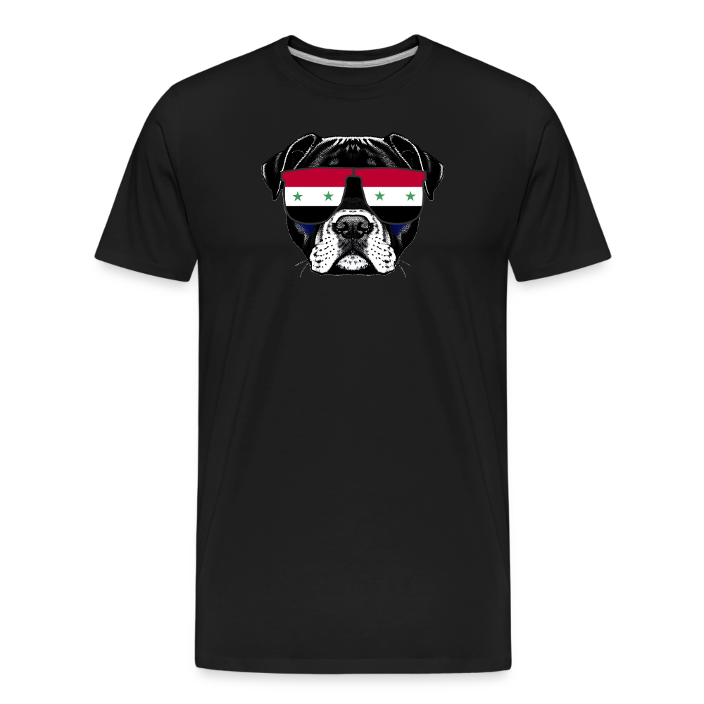 Hund mit Syrien-Sonnenbrille "Männer"-Schnitt T-Shirt - Schwarz