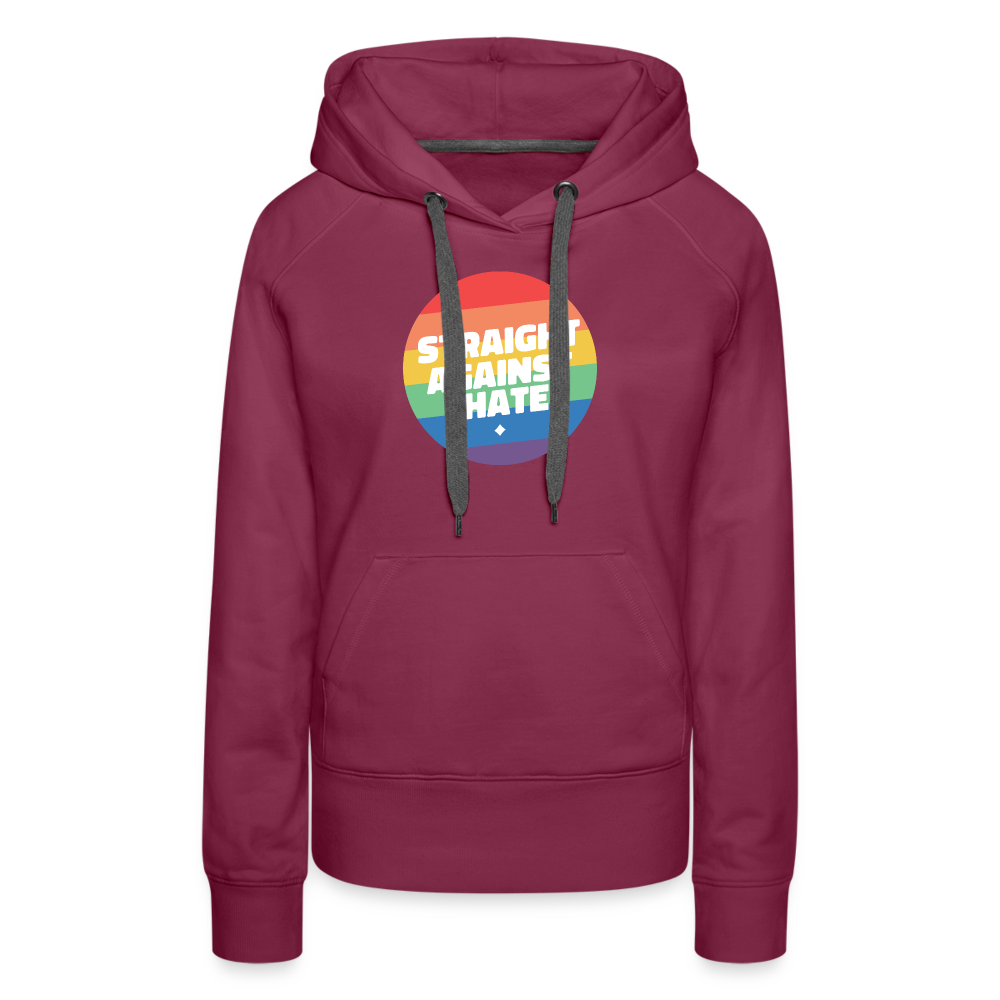 Straight Against Hate Badge "Frauen" Hoodie - Bordeaux