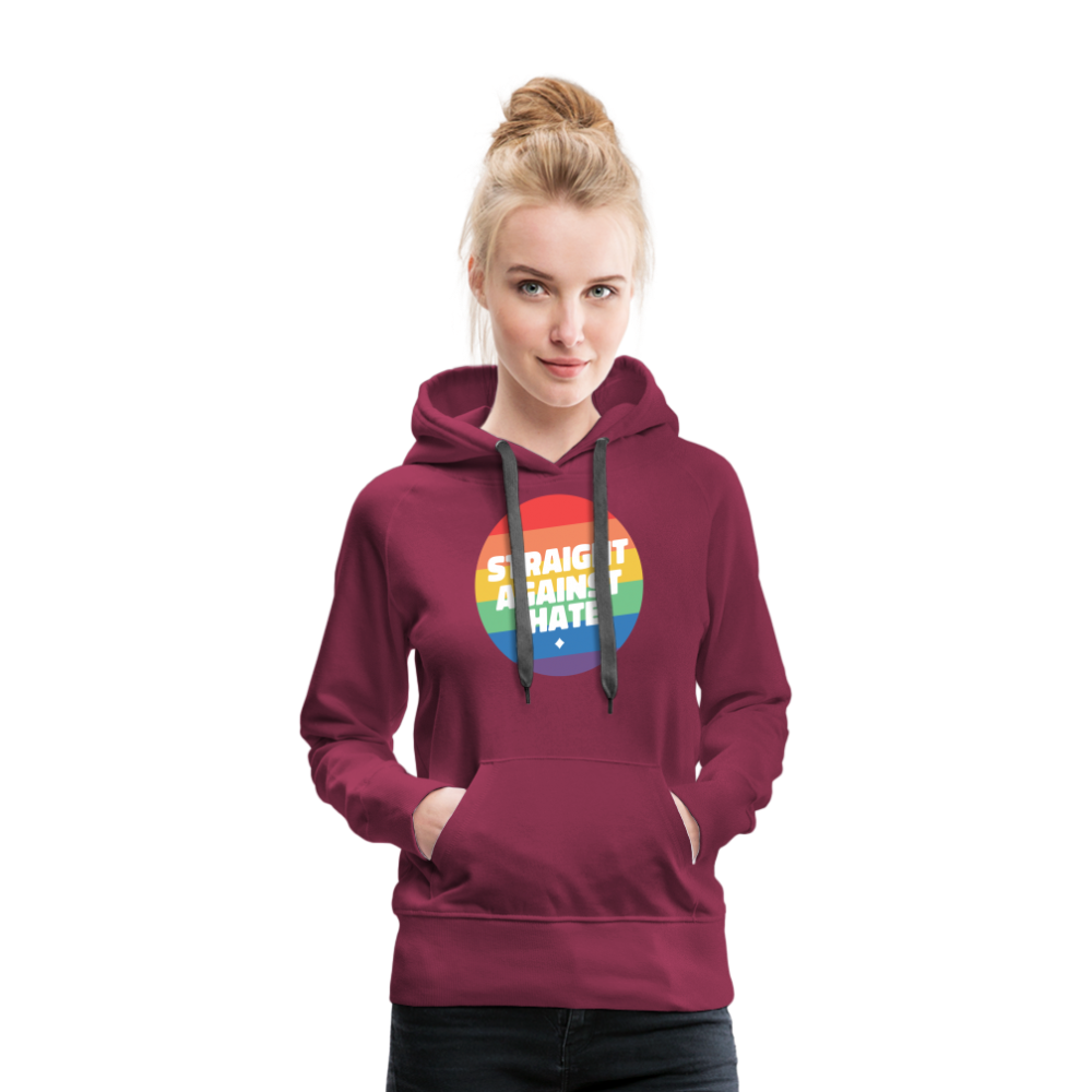 Straight Against Hate Badge "Frauen" Hoodie - Bordeaux