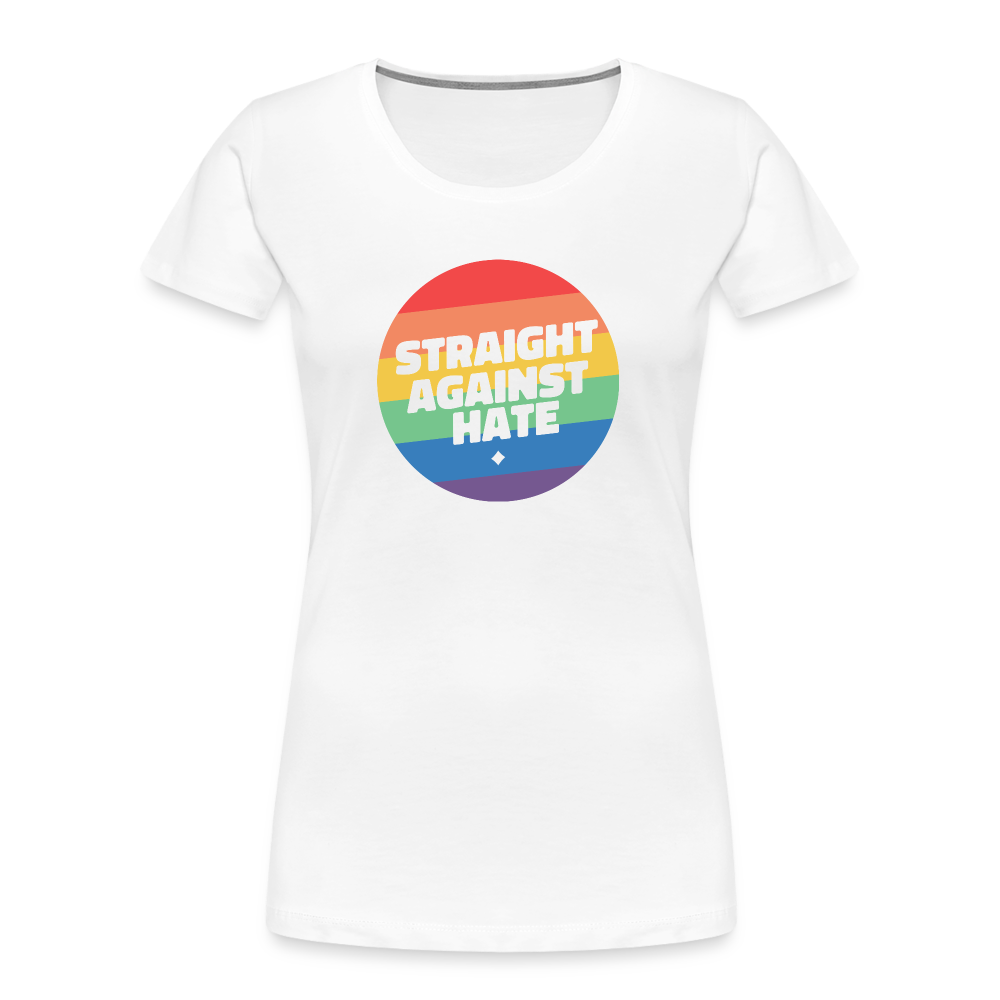 Straight Against Hate Badge "Frauen" T-Shirt - weiß